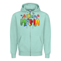Seafoam autism mama Zipper Hoodie - MaliasSmallBusiness