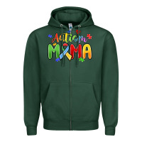 Sports Green autism mama Zipper Hoodie - MaliasSmallBusiness