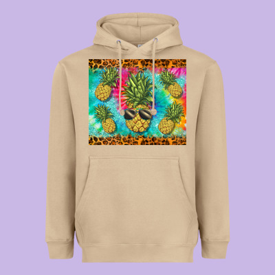 Summer Pineapple Heavyweight Hoodie Designed By Barkaloodesign