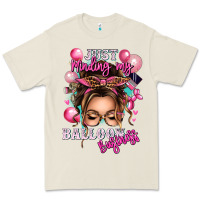 Just Minding My Balloon Business Messy Bun Premium Tee | Teevron