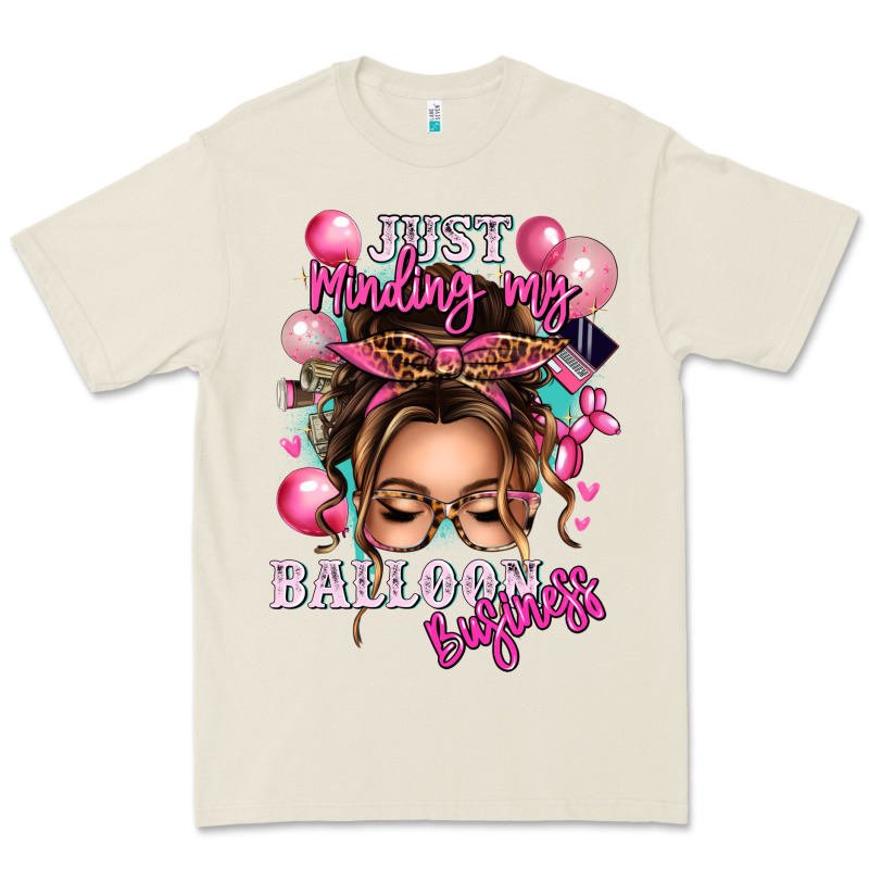 Just Minding My Balloon Business Messy Bun Premium Tee by texasbilliewilder | Teevron