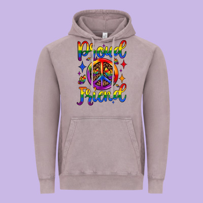 Proud Friend Vintage Hoodie Designed By Jahusdesignshop