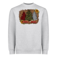 Heather Grey merry and bright with tree's Heavyweight Sweatshirt - AdoDesignShop
