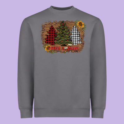 Merry And Bright With Tree's Heavyweight Sweatshirt Designed By Adodesignshop