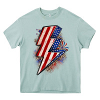 Arona leopard american flag lightning bolt Heavy Core Tee - Zillion Design Studio