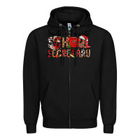 Black santa s favorite coffee school secretary Zipper Hoodie - MaliasSmallBusiness