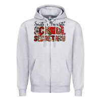 Heather Grey santa s favorite coffee school secretary Zipper Hoodie - MaliasSmallBusiness
