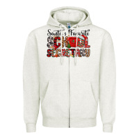 Oatmeal Heather santa s favorite coffee school secretary Zipper Hoodie - MaliasSmallBusiness