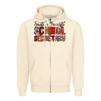 Sandshell santa s favorite coffee school secretary Zipper Hoodie - MaliasSmallBusiness