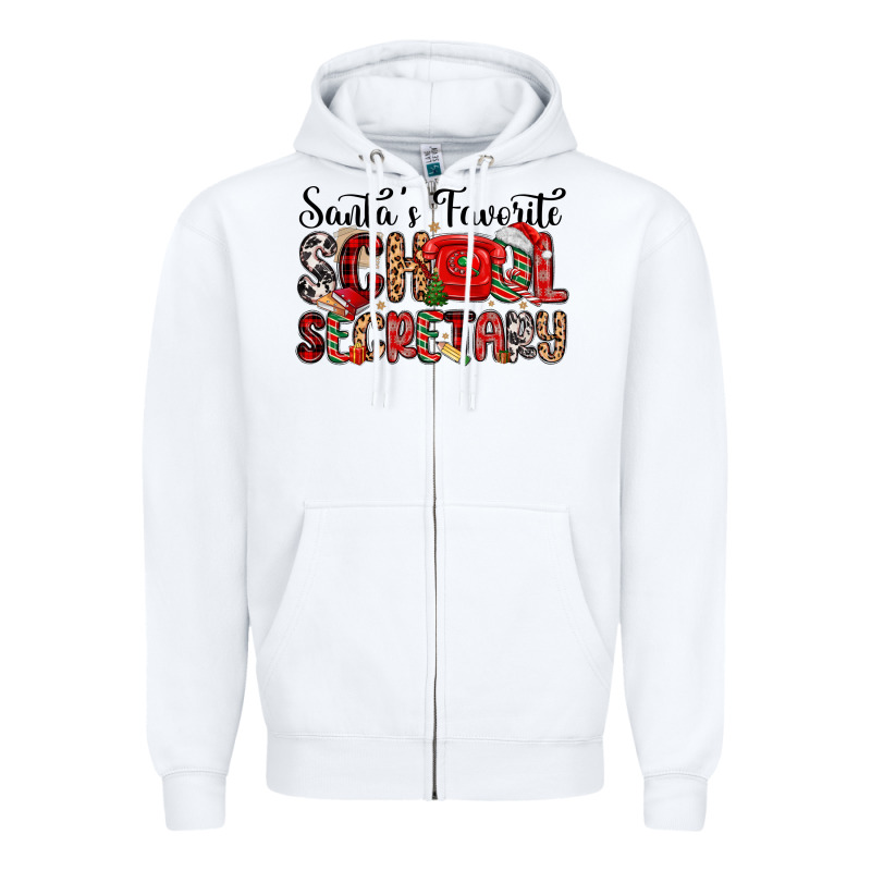 Santa S Favorite Coffee School Secretary Zipper Hoodie by MaliasSmallBusiness | Teevron