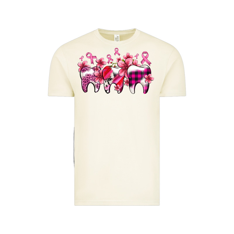 Cancer Ribbon With Teeth Vintage Tee by AdoDesignShop | Teevron