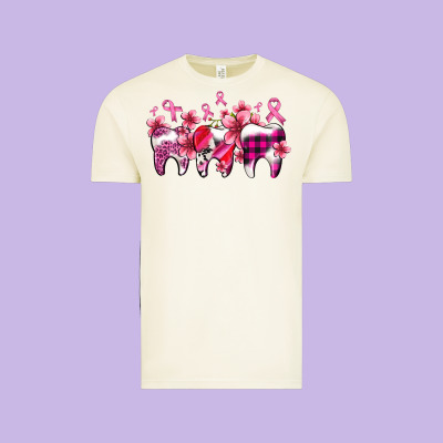 Cancer Ribbon With Teeth Vintage Tee Designed By Adodesignshop