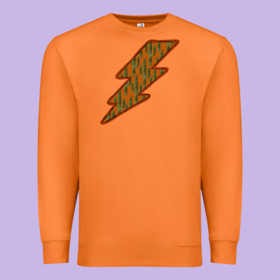 Western Cactus Lightning Orange Background Premium Sweatshirt Designed By Bettercallsaul