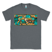 Charcoal Heather western  bison wild soul turquoise's gemstones  license plate template Classic Tee - BarkalooDesign