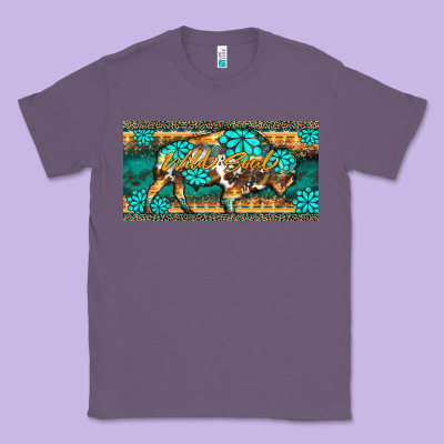 Western  Bison Wild Soul Turquoise's Gemstones  License Plate Template Classic Tee Designed By Barkaloodesign