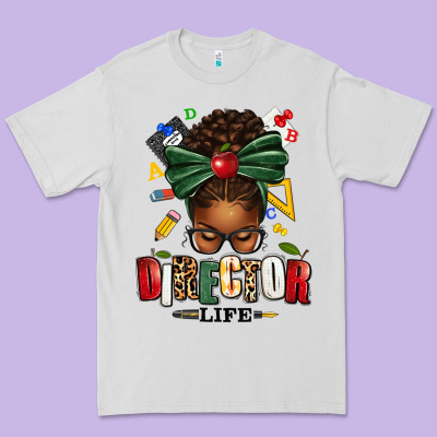 Director Life Afro Messy Bun Premium Tee Designed By Texasbilliewilder