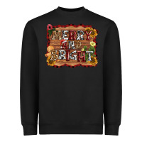 Black merry and bright Heavyweight Sweatshirt - AdoDesignShop