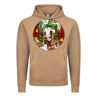 Vintage Coffee Christmas feeling jolly cow ornament Vintage Hoodie - Artiststas