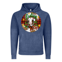 Vintage Denim Christmas feeling jolly cow ornament Vintage Hoodie - Artiststas