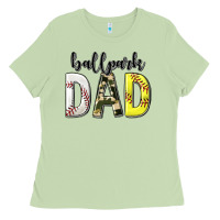 Matcha ballpark dad with softball and baseball Ladies Tee - texasbilliewilder
