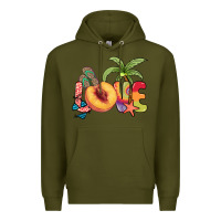 Army Green Love peach summer Premium Hoodie - NancyCooperArtShop