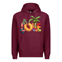 Burgundy Love peach summer Premium Hoodie - NancyCooperArtShop