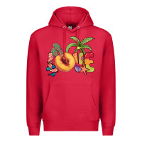Cardinal Love peach summer Premium Hoodie - NancyCooperArtShop