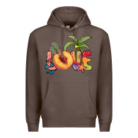 Coffee Love peach summer Premium Hoodie - NancyCooperArtShop