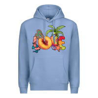 Colony Blue Love peach summer Premium Hoodie - NancyCooperArtShop