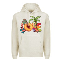 Oatmeal Heather Love peach summer Premium Hoodie - NancyCooperArtShop