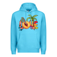 Ocean Blue Love peach summer Premium Hoodie - NancyCooperArtShop
