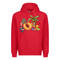 Red Love peach summer Premium Hoodie - NancyCooperArtShop