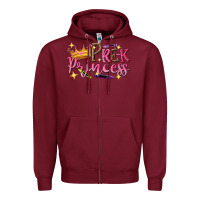 Burgundy pre k princess Zipper Hoodie - NancyCooperArtShop
