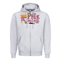 Heather Grey pre k princess Zipper Hoodie - NancyCooperArtShop