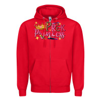 Red pre k princess Zipper Hoodie - NancyCooperArtShop