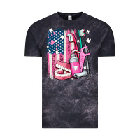 Cloud Black American flag and dental elements with teeth Vintage Tee - AdoDesignShop