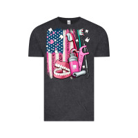 Vintage Black American flag and dental elements with teeth Vintage Tee - AdoDesignShop