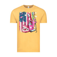Vintage Mustard American flag and dental elements with teeth Vintage Tee - AdoDesignShop