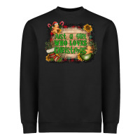 Black just a girl who loves christmas Heavyweight Sweatshirt - AdoDesignShop