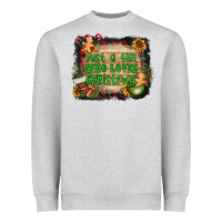 Heather Grey just a girl who loves christmas Heavyweight Sweatshirt - AdoDesignShop