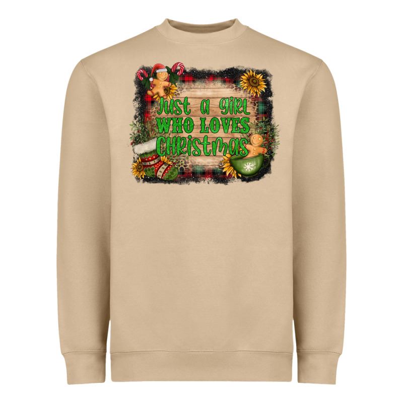 Just A Girl Who Loves Christmas Heavyweight Sweatshirt by AdoDesignShop | Teevron