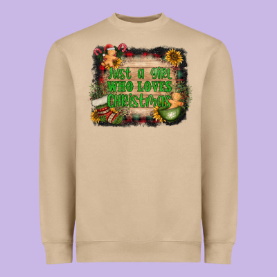 Just A Girl Who Loves Christmas Heavyweight Sweatshirt Designed By Adodesignshop