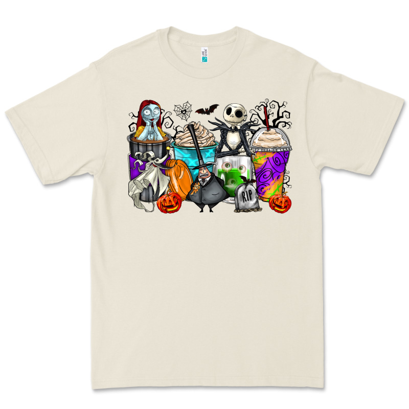 Halloween Cartoon Characters Coffee Cups Premium Tee by Zillion Design Studio | Teevron