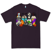 Plum halloween cartoon characters coffee cups Premium Tee - Zillion Design Studio
