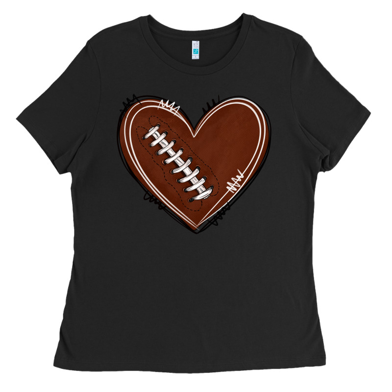 American Football Heart Ladies Tee by texasbilliewilder | Teevron