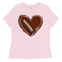 Bubblegum Pink american football heart Ladies Tee - texasbilliewilder
