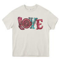 Cream valentine's day love with boots and gemstone Heavy Core Tee - RanaPortraitStore