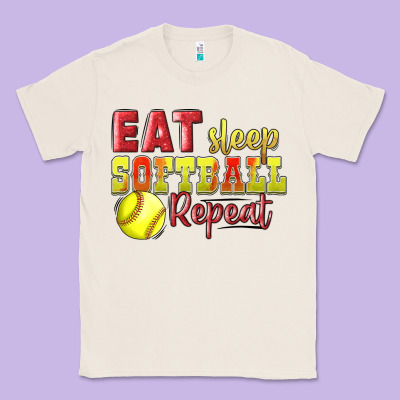 Eat Sleep Softball Repeat Classic Tee Designed By Lillyallendesigns