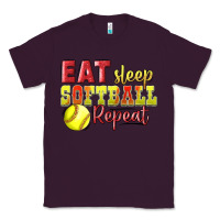 Plum Eat Sleep Softball Repeat Classic Tee - LillyAllenDesigns