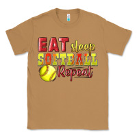 Toasted Coconut Eat Sleep Softball Repeat Classic Tee - LillyAllenDesigns